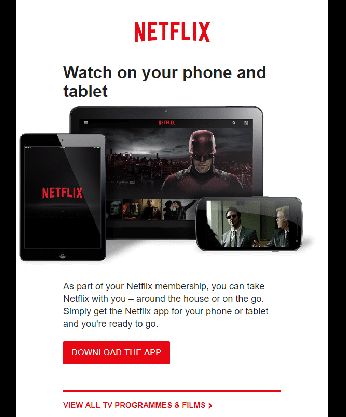 Netflix-mail 2 messaggio di benvenuto