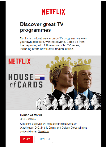 Netflix-mail 3 messaggio di benvenuto